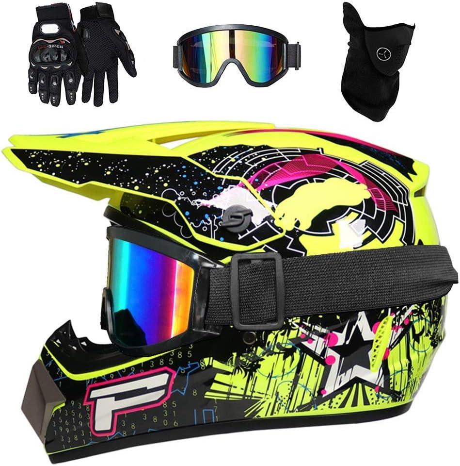 Casco MTB Todoterreno Unisex + Gafas/Guantes/Máscara