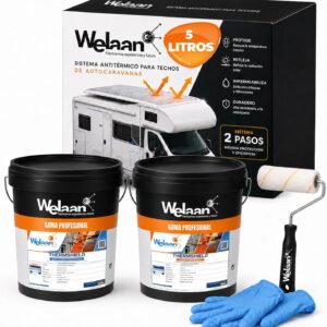 Pintura Térmica para Techo de Caravana Welaan | Reduce 15°C | Kit 2x5L