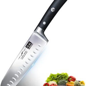 SHAN ZU Cuchillo Santoku 18cm - Acero alemán de alto carbono