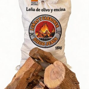 Leña de encina y olivo 18 kg – Combustión potente y brasas duraderas