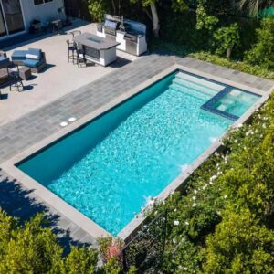 Piscina de contenedor exterior 20/40 pies, fibra de vidrio con control térmico