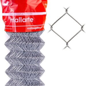 Malla Simple Torsión Mallarte 50/14/060 - Rollo 25m Gris 2.05mm