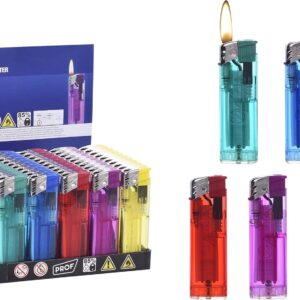 Mechero electrónico recargable con llama regulable - Juego 50 unidades
