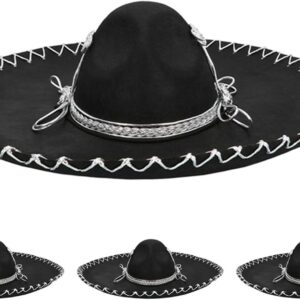 Boland - Set 4 sombreros mexicanos elegantes con detalles plateados