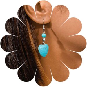 Pendientes estrella de mar Boho turquesa plata