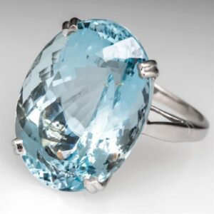 Anillo plata 925 aguamarina ovalada + diamante - SSZUKOOU