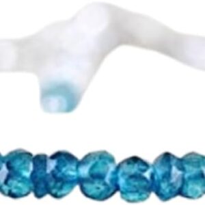 Pulsera topacio azul Londres 17,8 cm, unisex chapada en oro