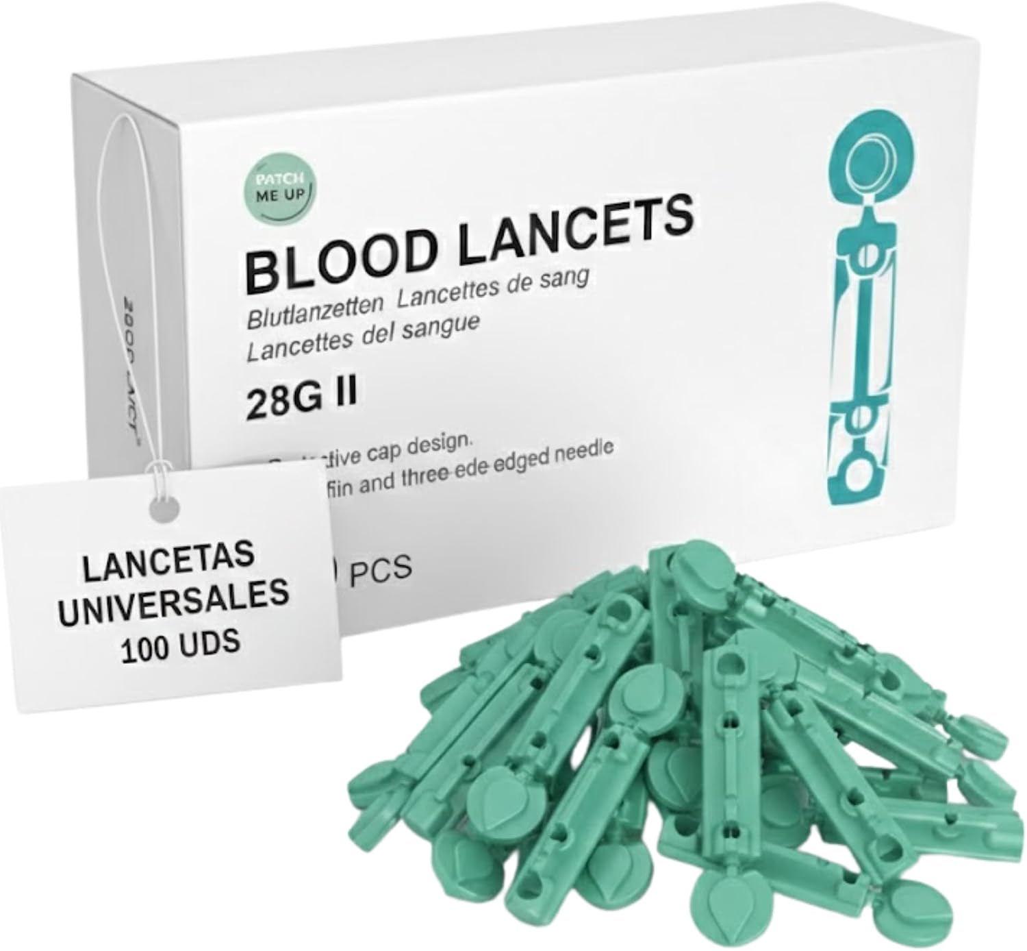 Lancetas estériles 28G Patch Me Up (100 uds)