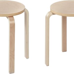 Lot de 2 taburetes apilables de madera Xinyvee