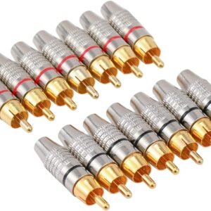 Greluma Conectores RCA sin soldadura, 14 uds. chapados en oro