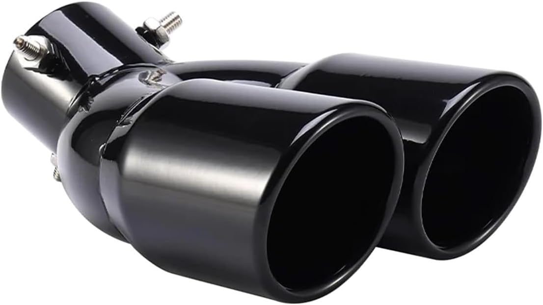 Tubo escape acero inoxidable salida doble negro