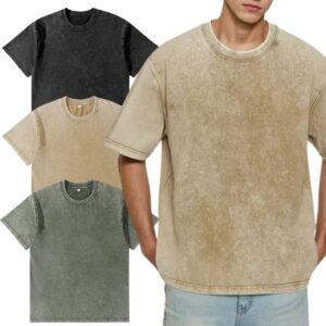 Pack 3 camisetas oversize hombre algodón vintage retro