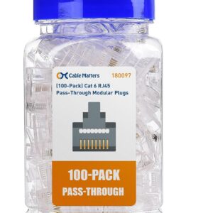 Conectores RJ45 Cat 6 (100 uds) para cables Ethernet