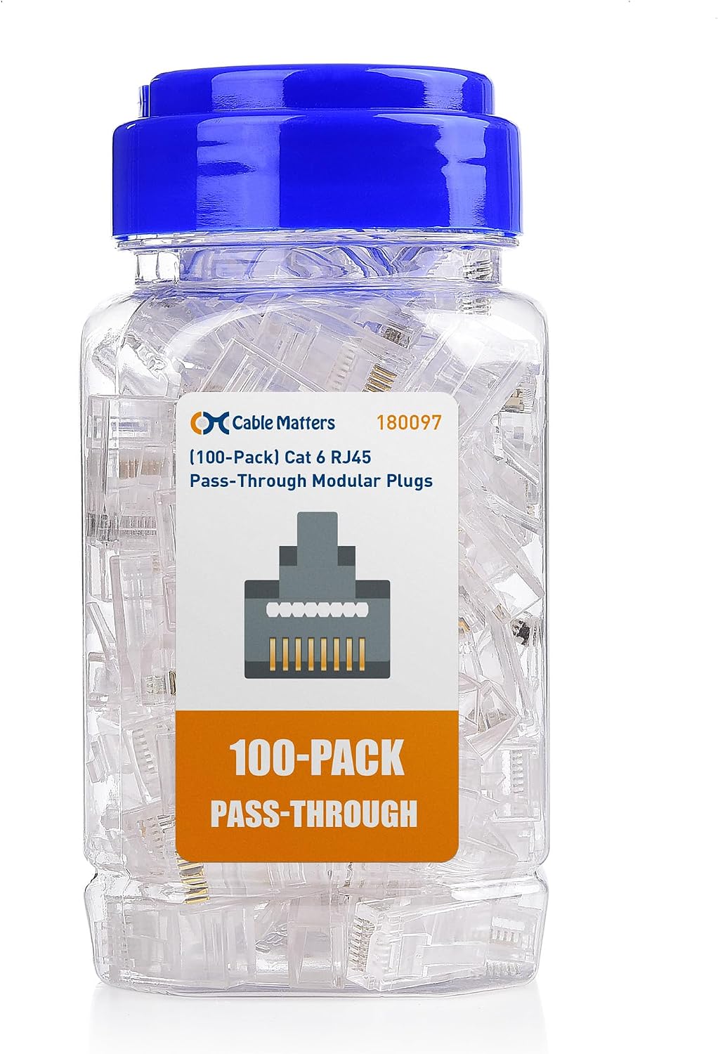 Conectores RJ45 Cat 6 (100 uds) para cables Ethernet