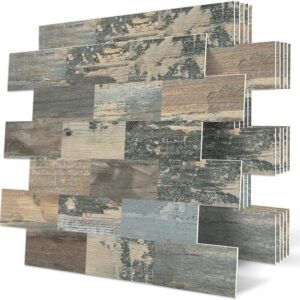 DEWOO Paneles Adhesivos PVC Madera 10 uds 34x29cm Cocina Baño