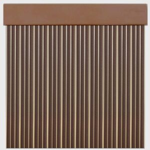 Cortinas exterior puerta PVC y aluminio marrón-beige 210x90 cm