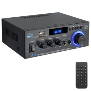 PROZOR Amplificador Bluetooth 5.0 HiFi 40W x2 + Radio FM