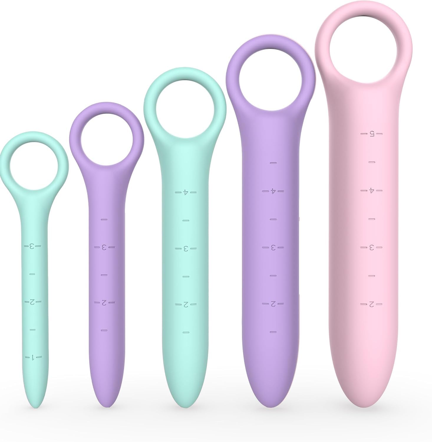 Dilatadores vaginales progresivos de silicona (5 piezas)
