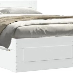 Estructura cama 120x190 cm madera ingeniería blanco