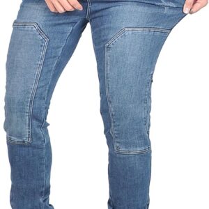 Jeans moto hombre con protecciones desmontables y cinturilla elástica