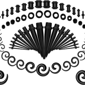 Kit expansor acrílico 68 piezas 1,6-12mm negro