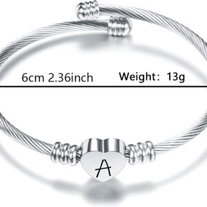 Pulsera Plata Amor Corazón 26 Letras Alfabeto - Suonie