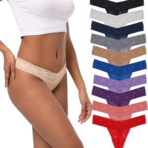 Tangas mujer pack 10 unidades algodón encaje surtido Deigecil