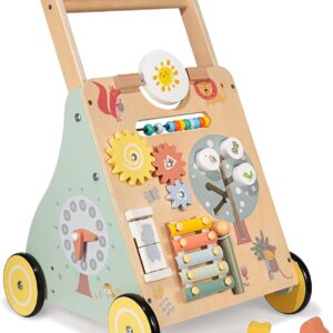 Andador de Madera para Bebés con 8 Actividades Montessori