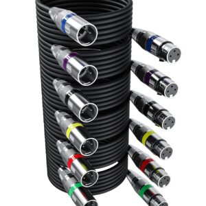 Xespis 6 Pack Cables XLR 5m multicolor