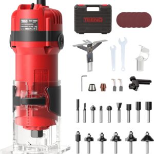 Fresadora TEENO 800W para madera con 32 accesorios y maleta