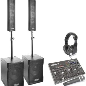 Vonyx VX1200 - Pack DJ profesional 1500W con Bluetooth y micrófono