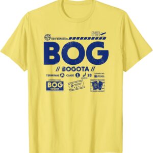 Camiseta Vintage Bogotá BOG - Etiqueta de Equipaje