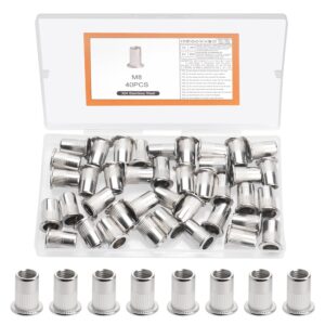Tuercas remachables M8 en acero inoxidable, 40 unidades