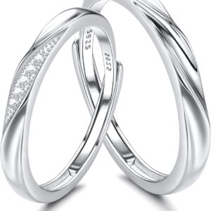 Anillos de plata 925 ajustables para pareja - Alianzas boda y compromiso