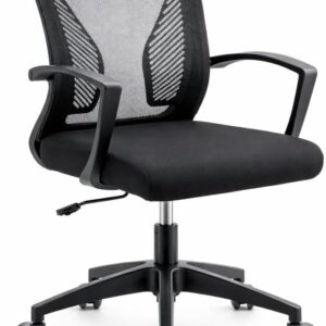 Silla ergonómica de oficina con soporte lumbar y ruedas