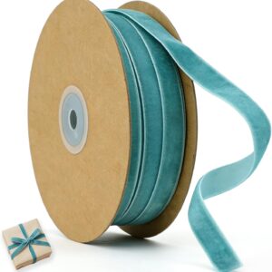 Cinta terciopelo azul 20m x 10mm premium | Decoración regalos