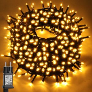 Luces Navidad Exterior 50M, 500 LED blancos cálidos, 8 modos