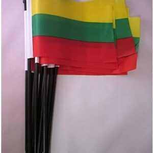 Banderas de Lituania 10 uds. 15x10 cm con palo - AZ FLAG
