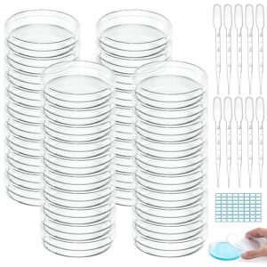 40 placas de Petri de plástico estériles 55x13 mm + accesorios