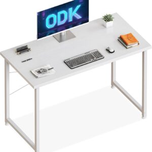 ODK Escritorio Pequeño 100x48cm Blanco - Mesa de Ordenador