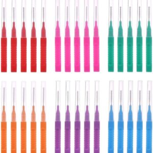 30 Cepillos Interdentales Reutilizables con Caja (6 colores)