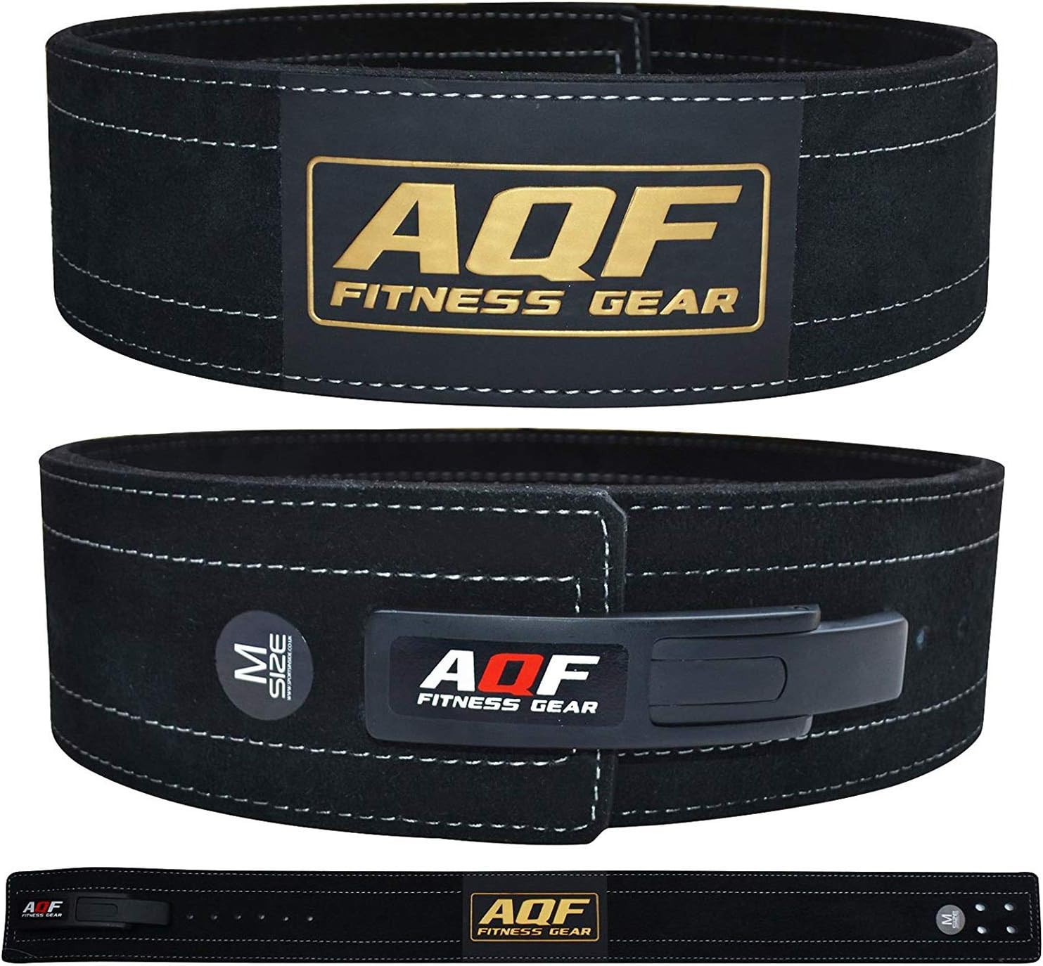 Cinturón lumbar AQF Powerlifting, 4" de ancho y 10mm de grosor