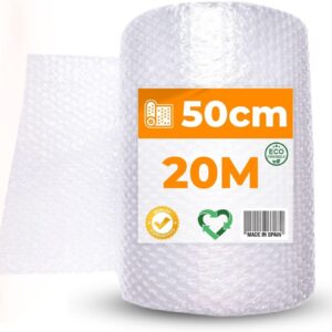 Rollo Burbujas 20m x 50cm (20CM) - Embalaje Protector 100% Reciclable | Nanoko