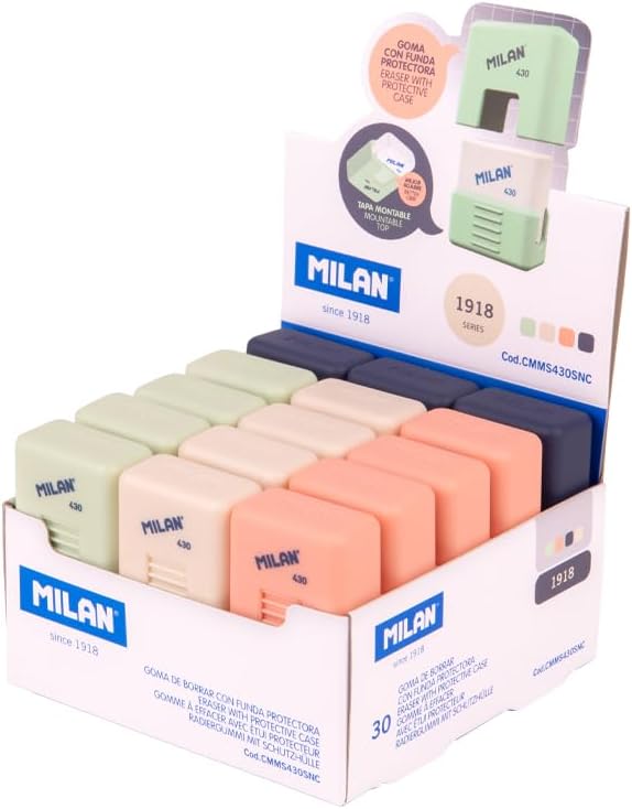 MILAN® Expositor 30 gomas miga de pan 430 School, serie 1918