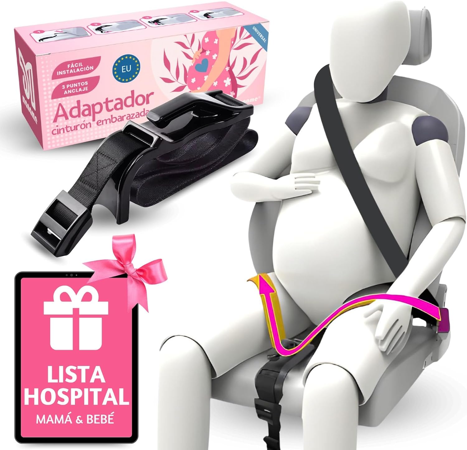 Adaptador cinturón embarazo homologado Maname