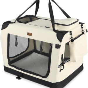 VOUNOT® Transportín Gato/Perro S 50x35x36cm, Beige