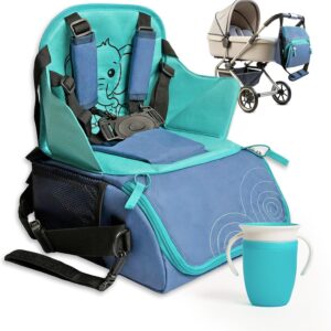 Trona portátil bebé 6D20 con arnés y vaso | 6-36 meses