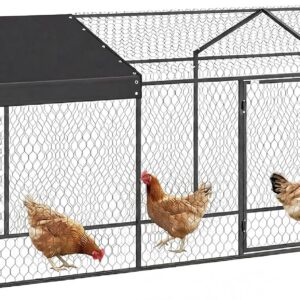 Gallinero Exterior PawHut 3x1m con Protección UV, 2 Puertas