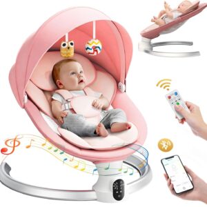 Hamaca eléctrica Brolteja para bebé, con Bluetooth y 3 modos de control