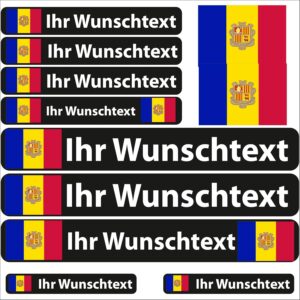INDIGOS UG® - Pegatinas bandera Andorra personalizadas